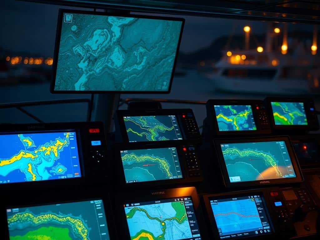 GPS chartplotters in navigation and marine maps